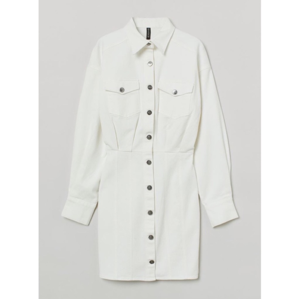 White Denim Mini Dress